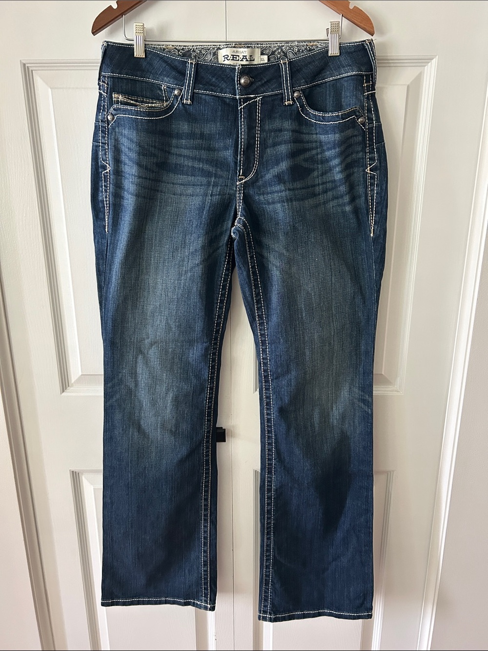 Ariat REAL Mid Rise Boot Cut Jeans Sz 32L
